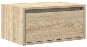 Mesa de cabeceira de parede com luzes LED carvalho sonoma