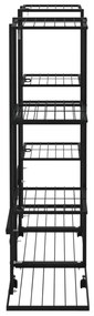Suporte de vasos c/ rodas 94,5x24,5x91,5 cm ferro preto