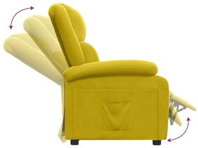 Poltrona reclinável veludo amarelo