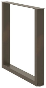 Pés para mesa de jantar em formato de U, 3 peças, aço natural, 90x(72-