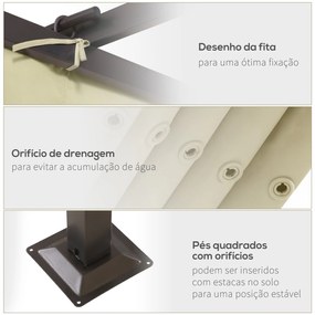 Pérgola de Metal 3,5x3,5m Pérgola para Jardim Pátio ou Terraço com Tet