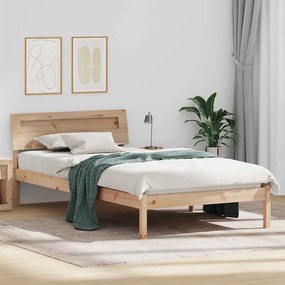 vidaXL Estrutura da Cama Castanho 90 x 200 cm Madeira de pinho maciça