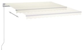 Toldo retrátil manual com LED 450x350 cm cor creme