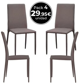 Pack 4 Cadeiras Tuoli - Cinza escuro
