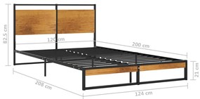 Estrutura de cama 120x200 cm metal
