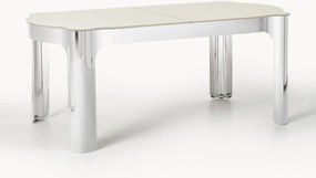 Mesa de jantar com tampo de vidro Georgia, vários tamanhos