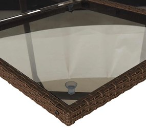 15 pcs conjunto jantar p/ jardim c/ almofadões vime PE castanho