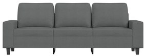 Sofá de 3 lugares 180 cm tecido cinza-escuro