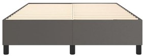 Estrutura de cama 140x190 cm couro artificial cinzento