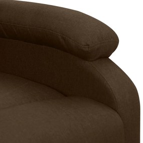 Poltrona elevatória de massagens tecido castanho-escuro