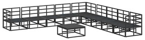 Conjunto de Sofá de Jardim 10 pcs Preto 70 x 70 x 32 cm