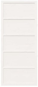 Porta de Celeiro Branca 80x208 cm Madeira Sólida de Pinho
