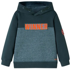 Sweatshirt com capuz verde-escuro 116