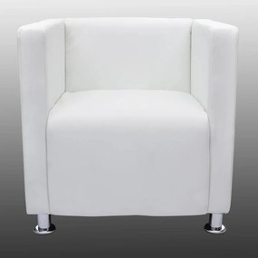 Poltrona Cube Couro Sintético Branco