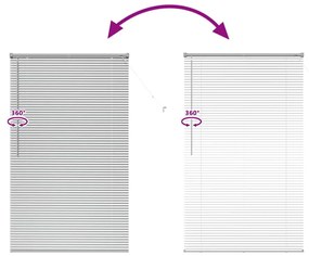 Persiana de Janela com cortinas Outros Manual Prata 100 x 175 cm Alumí