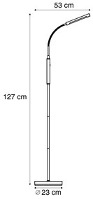 Candeeiro de pé moderno em aço incl. LED regulável em 3 níveis recarregável - Statler