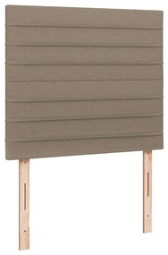 Cama box spring colchão/LED 120x190cm tecido cinza-acastanhado