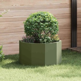 vidaXL Floreira Verde Oliva 60 x 60 x 35 cm Aço
