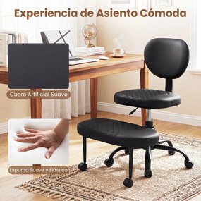 Cadeira de Meditação Ergonómica, 88 x 64 x 78-90 cm, Apoio de Pés Giratório, Preto