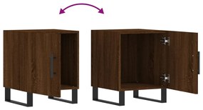 Mesa cabeceira 2pcs 40x40x50cm deriv. madeira carvalho castanho