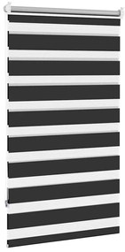Estore de rolo 90 x 150 cm, linhas de zebra / Preto