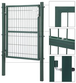 Portão de jardim 106 x 125 cm (C x A) em aço galvanizado Verde