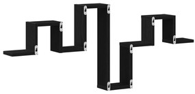 Prateleira de Parede Carvão Preto 104,5x10x43 cm Madeira Compensada