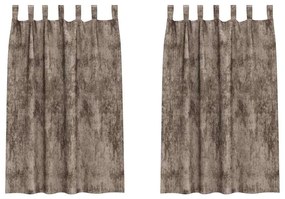 Cortinas de Veludo 2 peças com Ilhós Cappuccino 175x140 cm