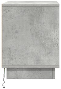 Criado-mudo com Luzes LED Cinza Betão 44x34,5x45 cm