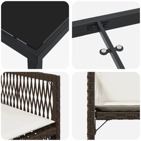 Conjunto de Jantar para Jardim com Almofadas Marron Vime Poly Rattan