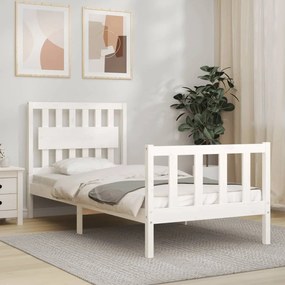 vidaXL Cama sem colchão 90x200 cm madeira de pinho maciça branco