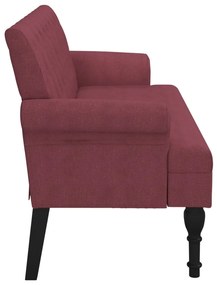 Banco com encosto 120x62x75,5 cm tecido vermelho tinto