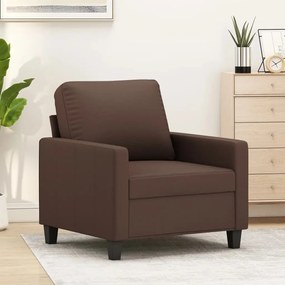 vidaXL Poltrona 60 cm couro artificial castanho