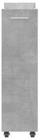 Armário c/ rodas 60x22x79 cm derivados de madeira cinza cimento