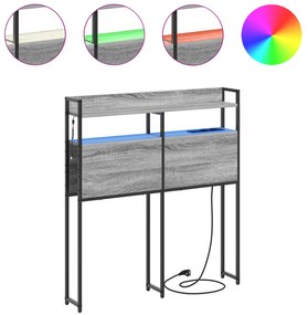Cabeceira de armazenamento Cinza sonoma 80 cm