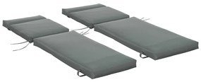 Outsunny Conjunto de 2 Almofadas para Espreguiçadeira 196x55x8 cm Almofada para Espreguiçadeira Acolchoada para Jardim Pátio Cinza | Aosom Portugal