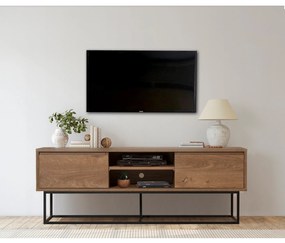 Móvel para TV Rodez – Nogueira e Preto – 140x50x40 cm
