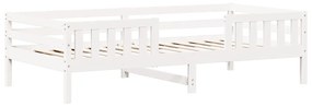 Estrutura de cama com telhado 75x190 cm pinho maciço branco