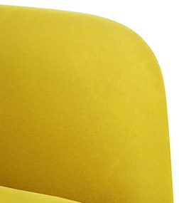 Poltrona com apoio de braços 54 cm veludo amarelo