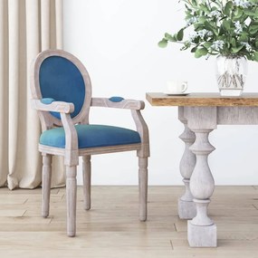 vidaXL Cadeira de jantar 54x56x96,5 cm veludo azul
