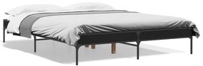 Estrutura de cama 150x200 cm derivados de madeira/metal preto