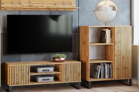 Estante Fondi loft cor carvalho artesanal