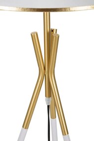 Candeeiro de Pé "Triply" — Ø 61x154 cm — Ferro Branco e Dourado com Ab