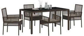 Conjunto de Jantar para Jardim 5 pcs Castanho 150 x 90 x 75 cm