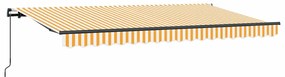 Toldo Retrátil Manual Amarelo e Laranja e Branco