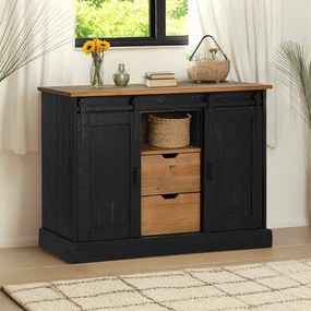 Aparador HALDEN 2 portas de correr 112x40x80 cm Madeira maciça