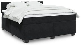 Cama com molas/colchão 180x200 cm veludo preto
