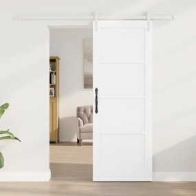Porta Deslizante com Conjunto de Ferragem Branca 73,5 x 198,5 cm Madei
