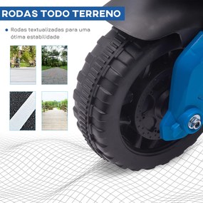 Mota Elétrica para Crianças 6V com Faróis Buzina 2 Rodas de Equilibrio Velocidade Máx. de 3km/h  88,5x42,5x49 cm Azul