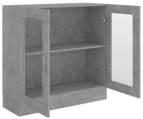 Armário vitrine derivados de madeira cinza cimento